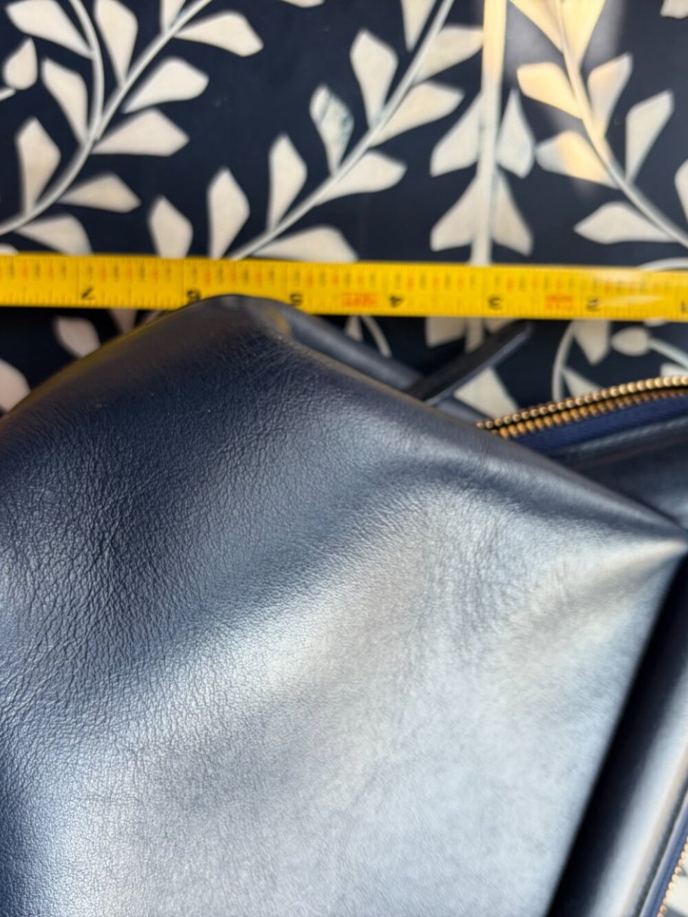 Mansur Gavriel Navy Blue Leather M Frame bag handbag purse EUC ITALY $795 - Picture 2 of 8